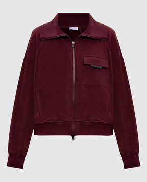Brunello Cucinelli Burgundy sports jacket with monil chain MP827SN706