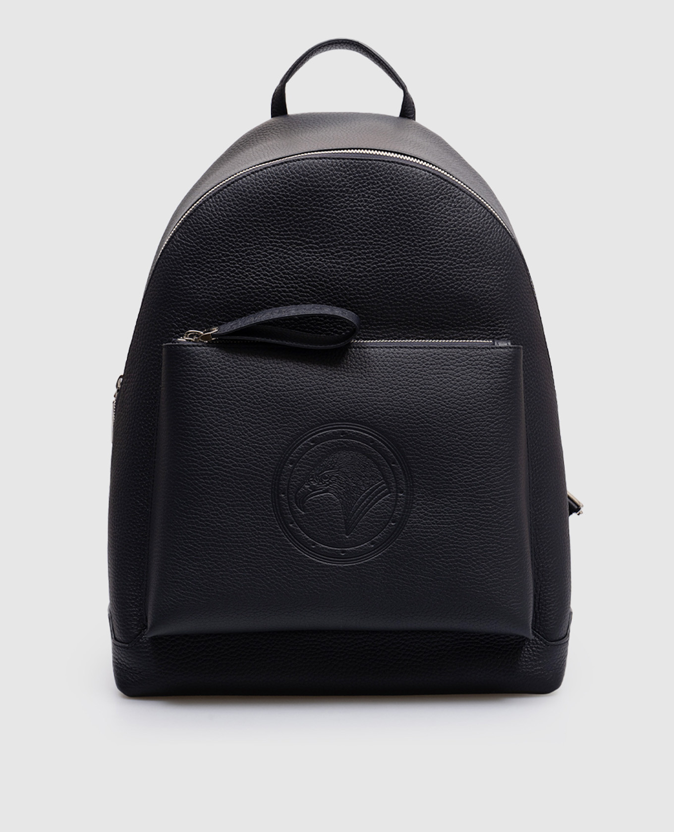 

Blue leather backpack with embossed logo Stefano Ricci, Синий