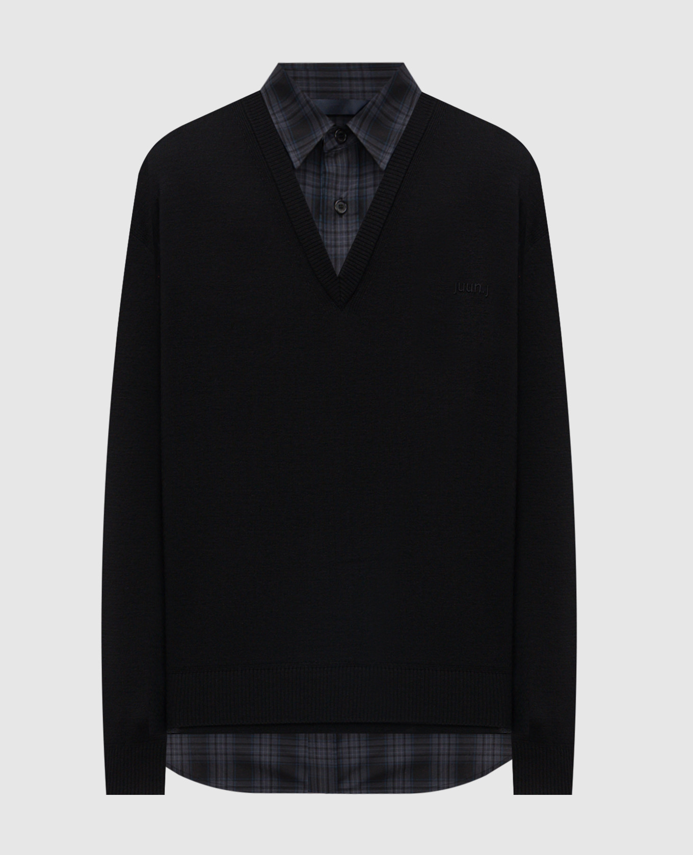 

Black double-layered pullover with wool Juun.j