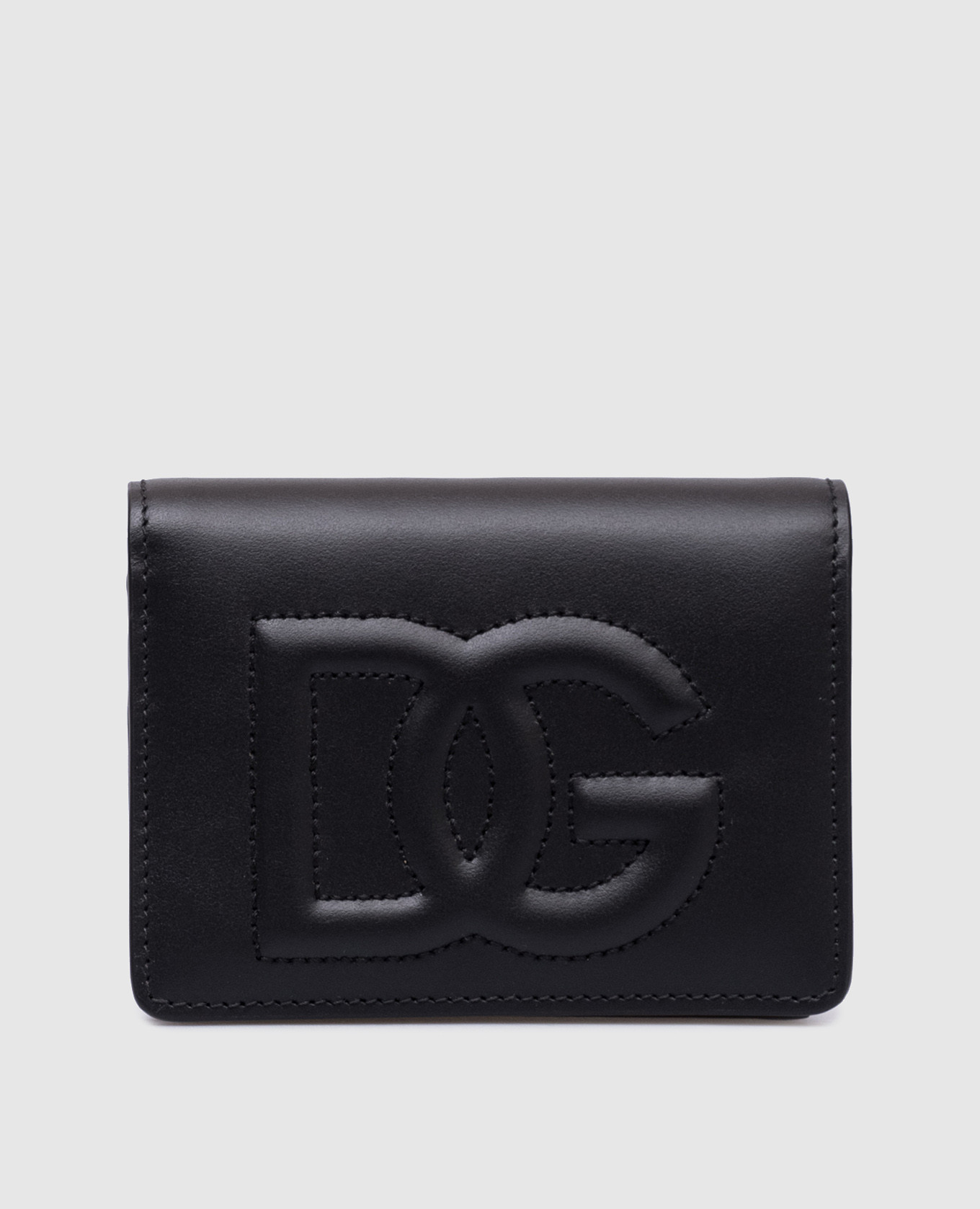 

Black leather wallet with textured DG logo Dolce&Gabbana, Черный