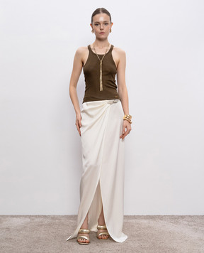 Tom Ford Beige silk pleated skirt GC5799FAX1512