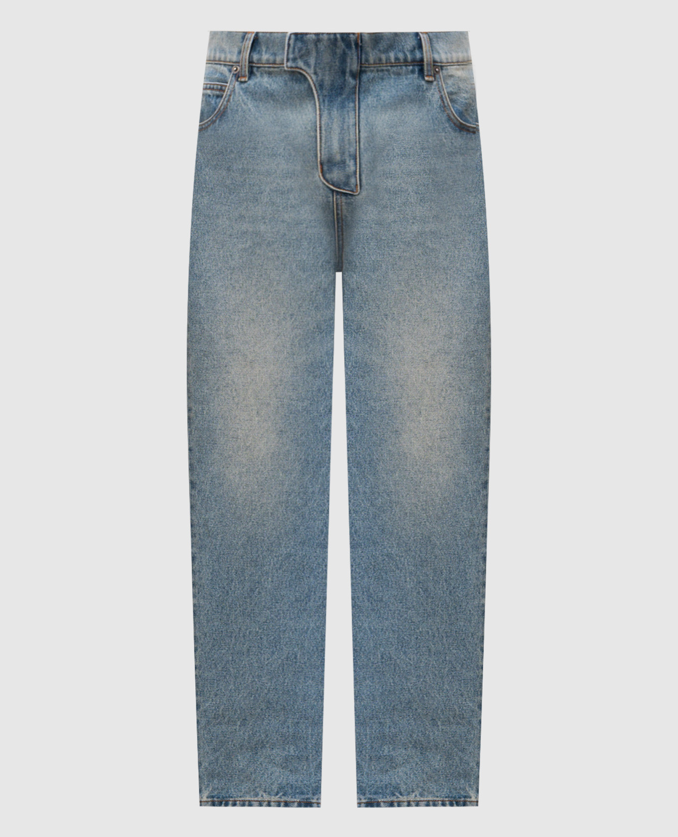 Blue jeans with a worn effect Balmain