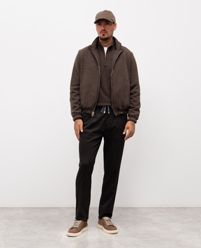 Cashmere&Whiskey Brown reversible cashmere and wool jacket GM003SC1340476