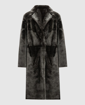 Yves Salomon Gray two-sided copper sheepskin coat 21WYM60504MESI