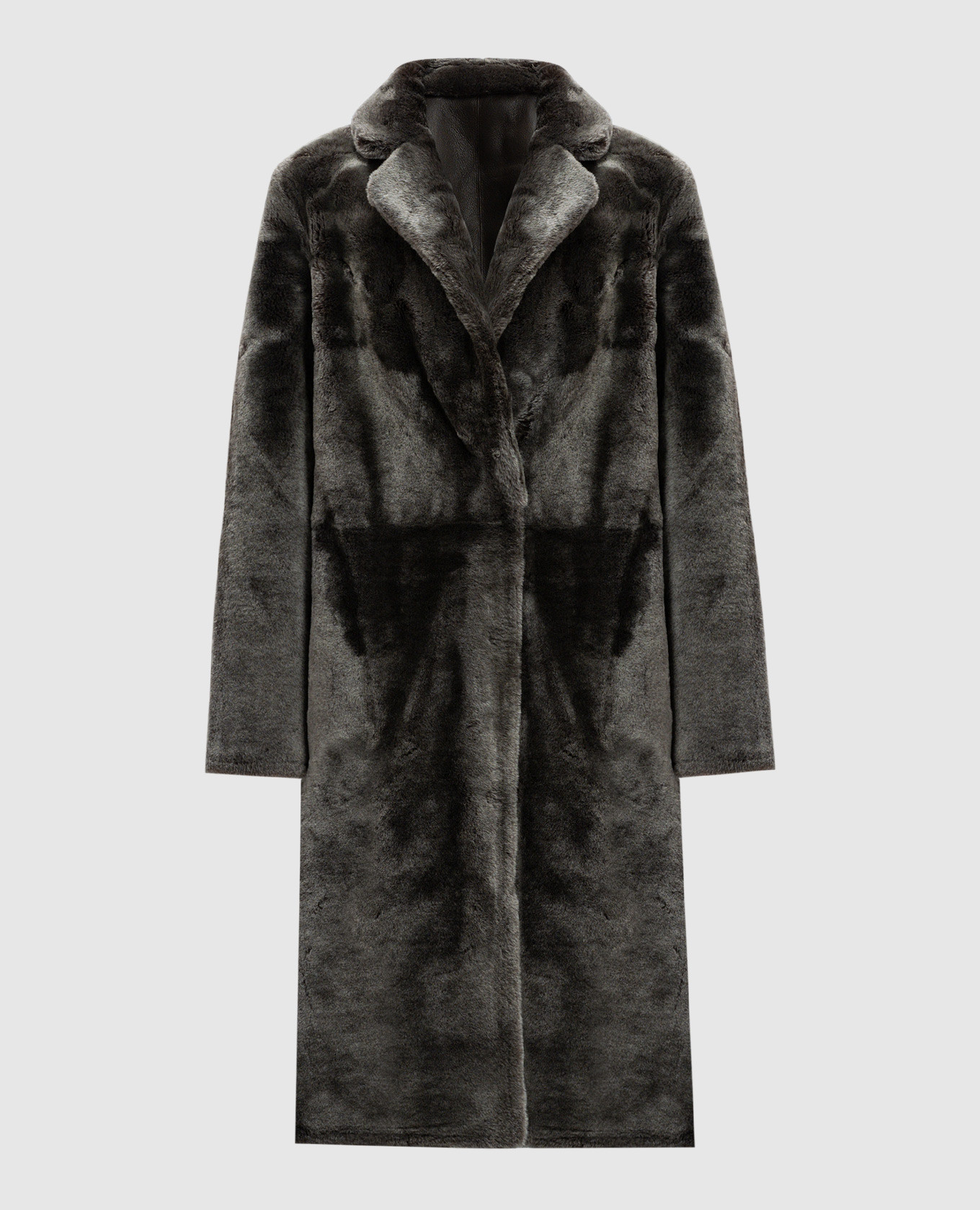 Gray two-sided copper sheepskin coat