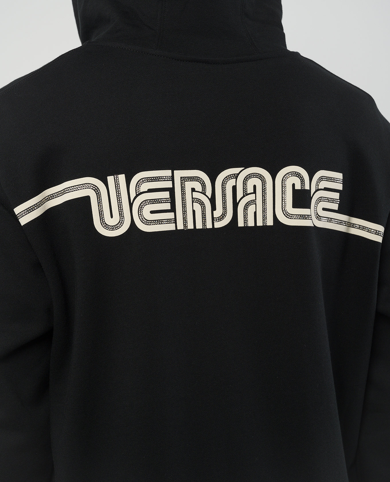 

Black sports jacket with logo print Versace