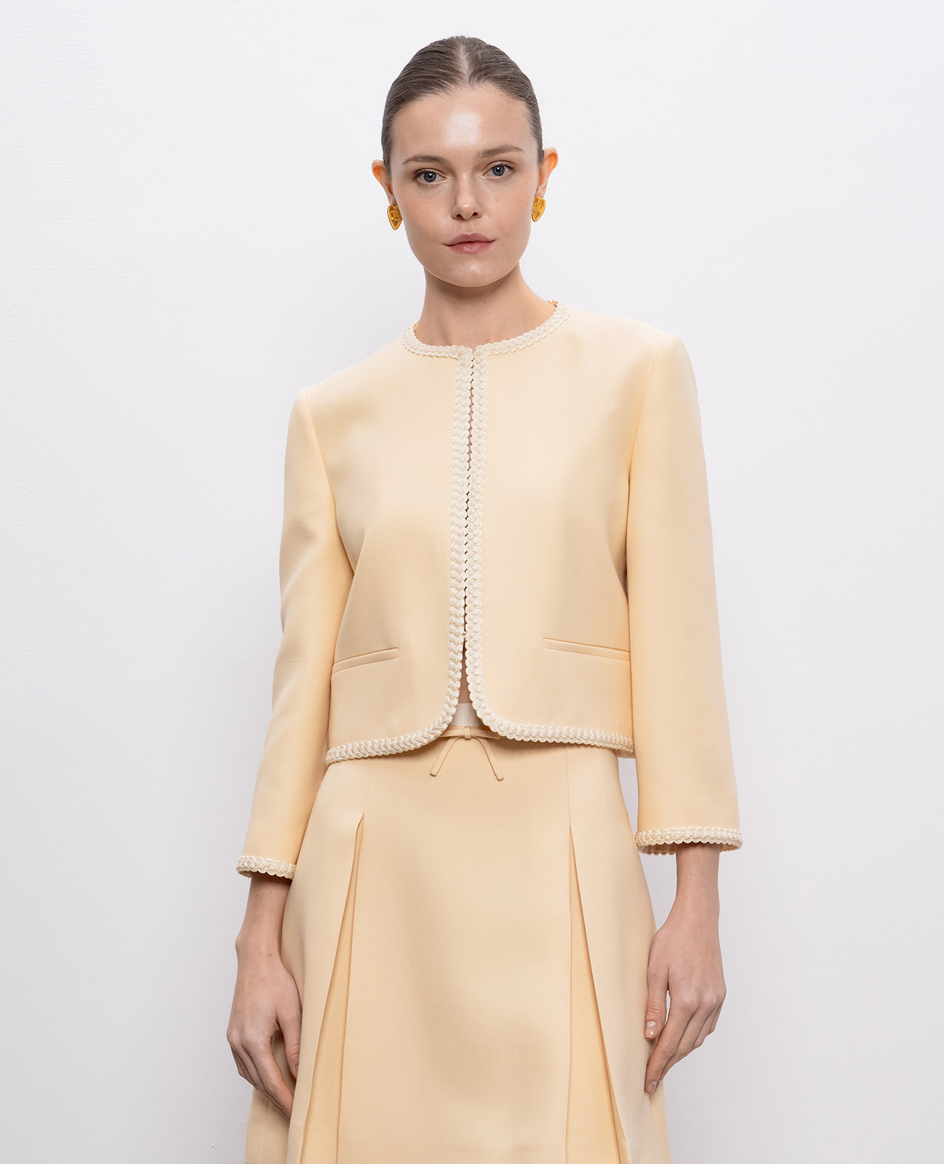 Beige wool and silk jacket Valentino 3