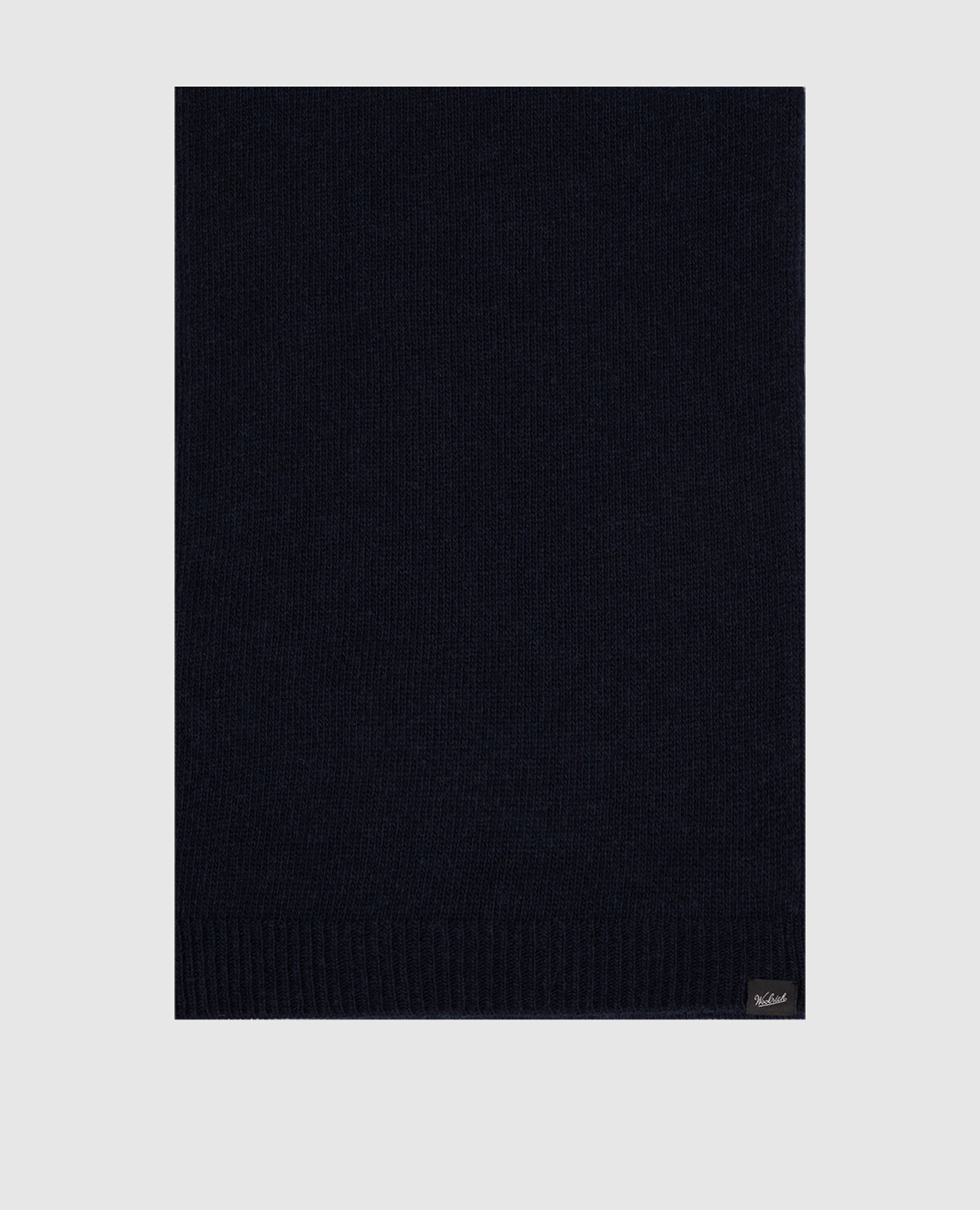 Blue wool scarf with logo patch Woolrich