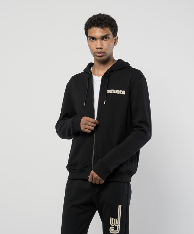 Versace - Black sports jacket with logo print 10162811A11444