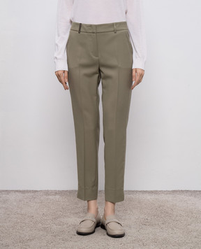 Peserico Khaki pants with brand patch P0471803472