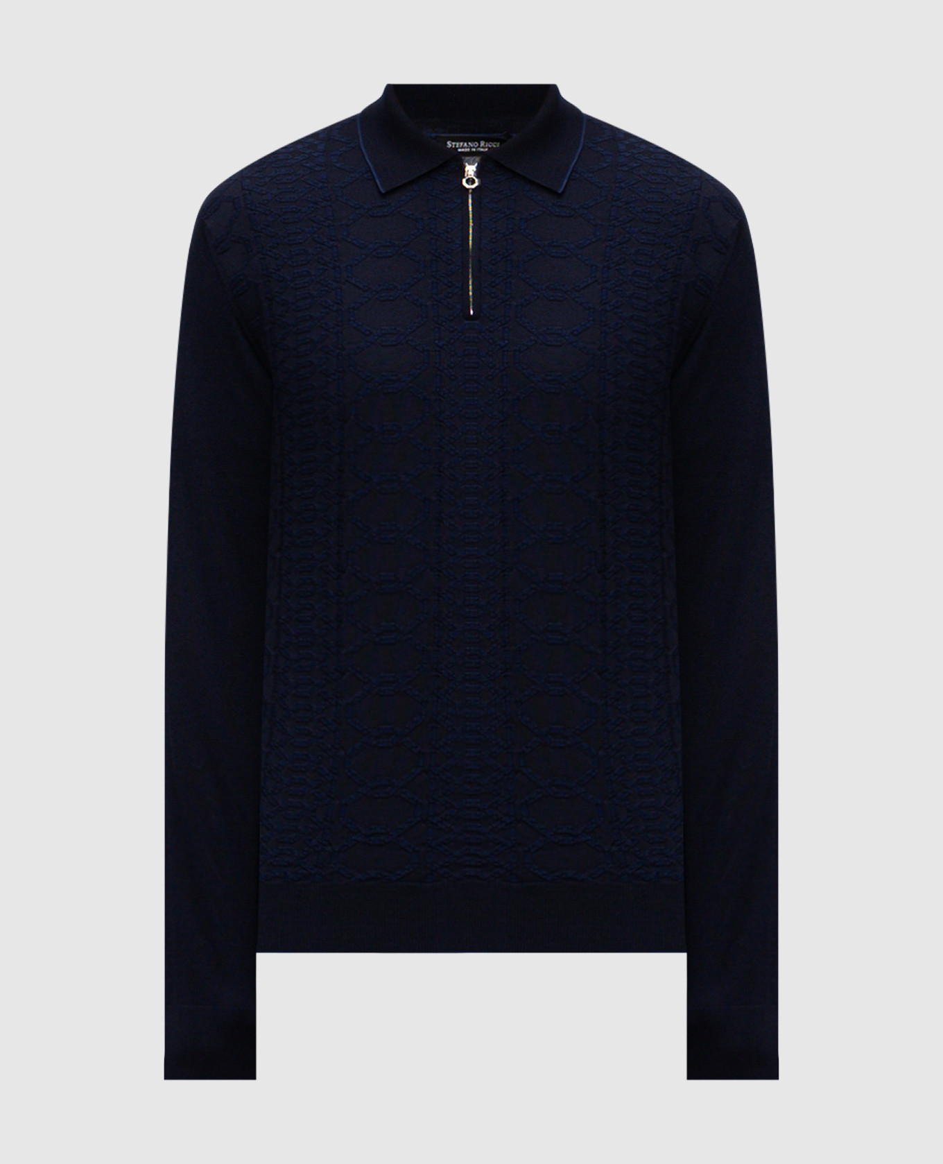 

Blue wool and silk polo shirt Stefano Ricci