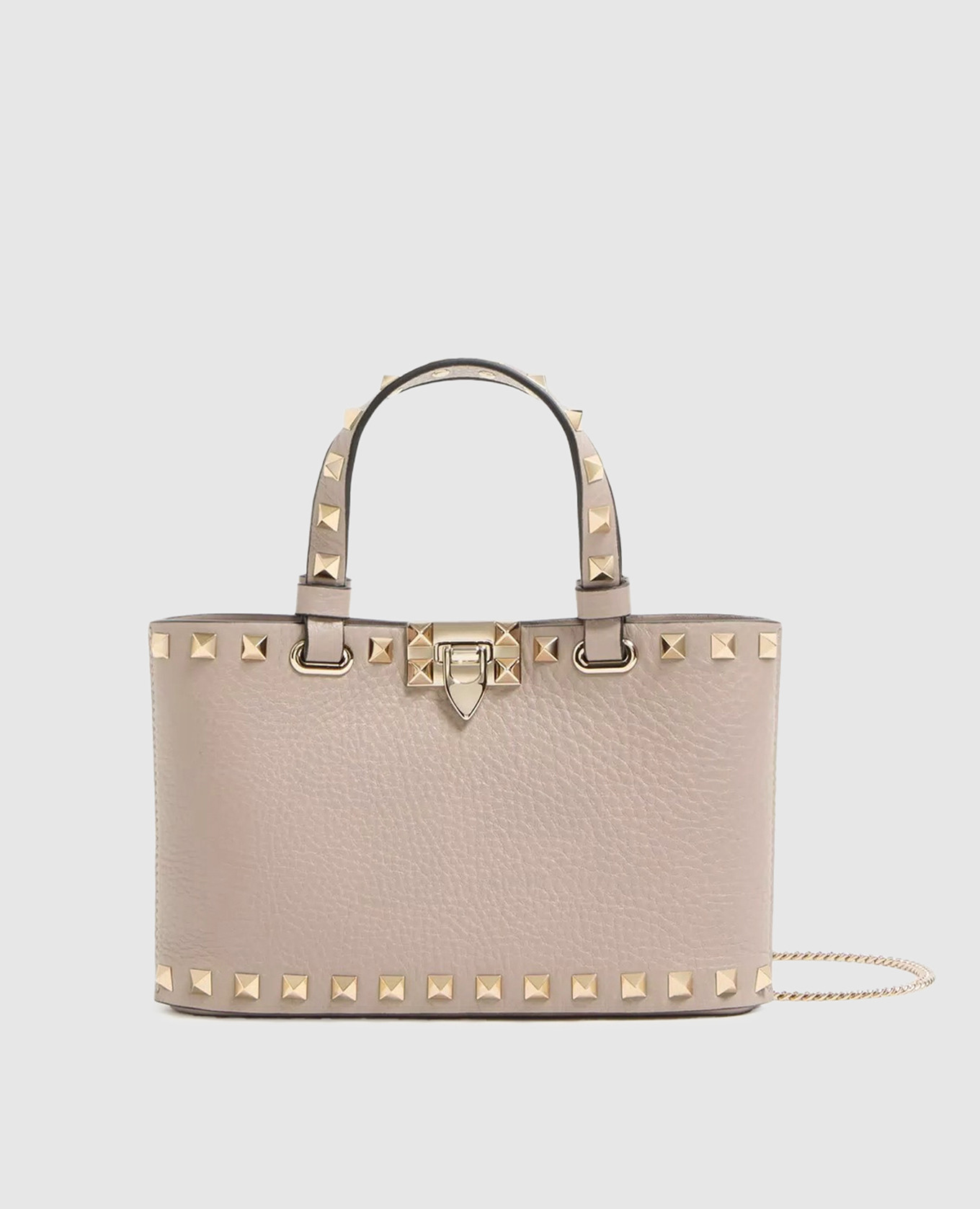 

Beige Rockstud leather bag Valentino