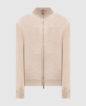 Brunello Cucinelli Beige wool and cashmere cardigan M2400106