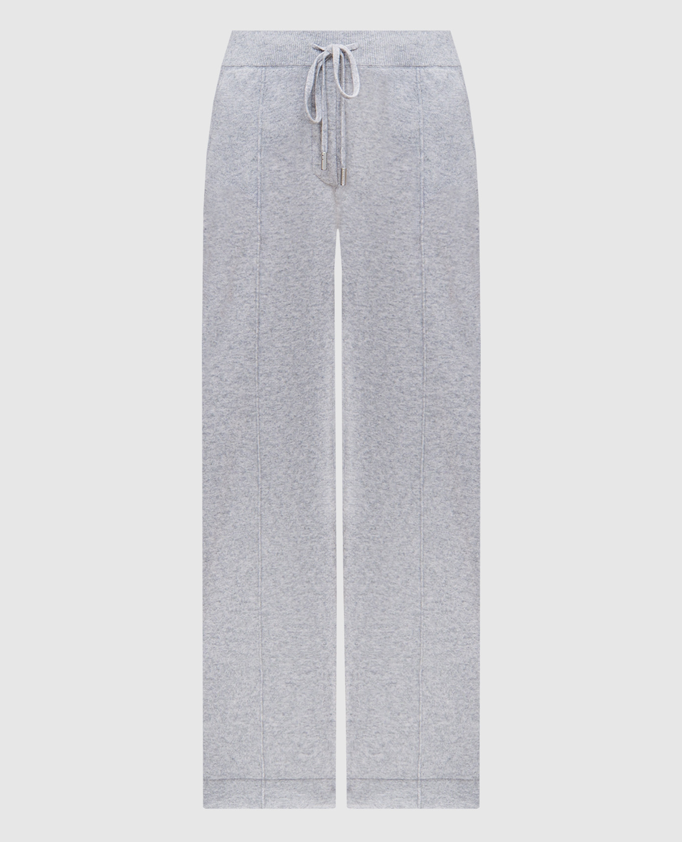 Gray sweatpants in wool, silk and cashmere with a monil chain peserico