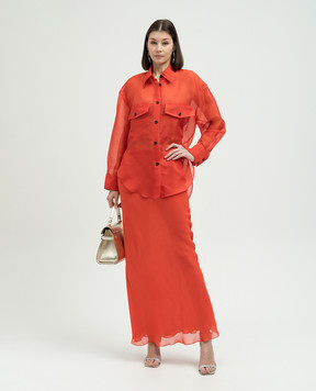 Khaite Red MAUVA maxi skirt made of silk 4118337W337