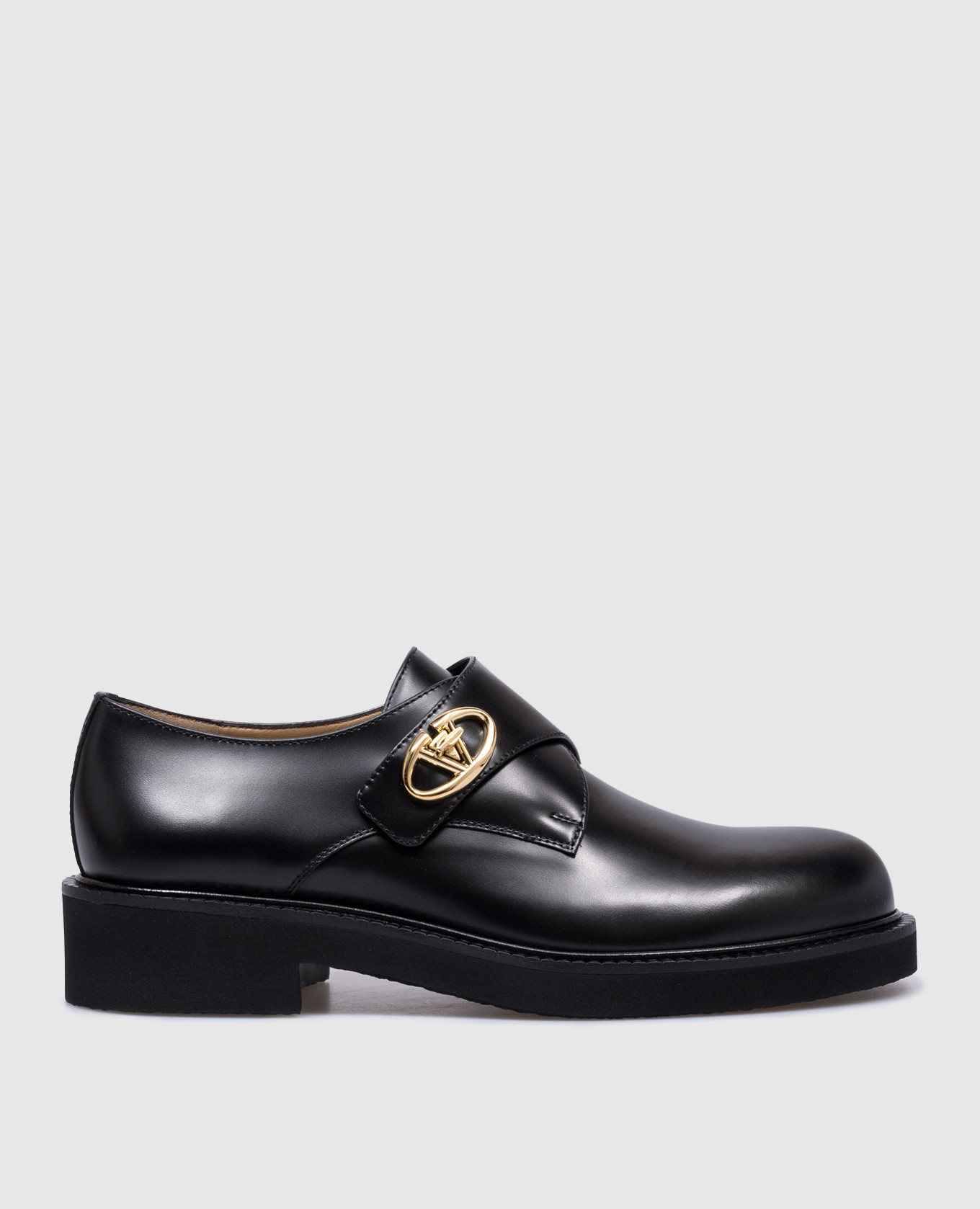 Vlogo locker single black leather monks valentino
