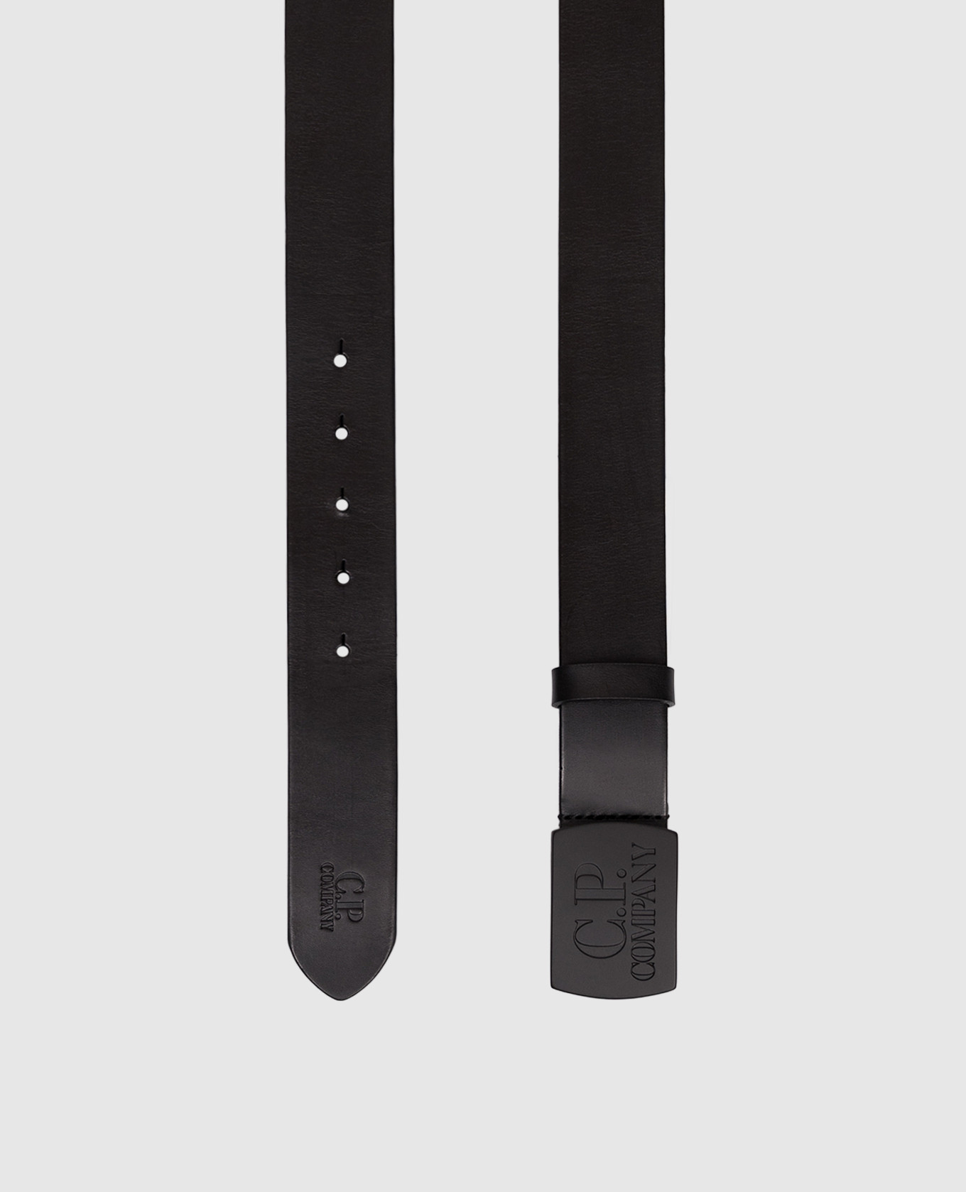 

Black leather belt with logo C.P. Company