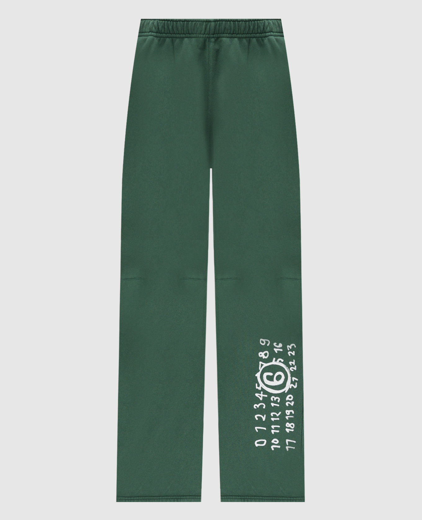 Green sweatpants with a logo print maison margiela mm6