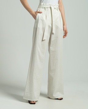 Max Mara White pants XERO with striped silk XERO