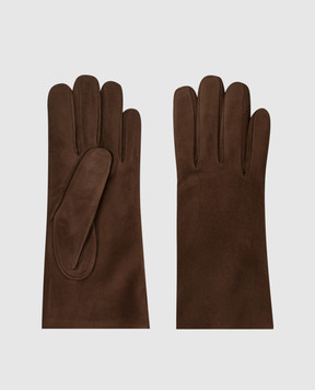 Sermoneta Gloves Brown suede gloves 3052BT