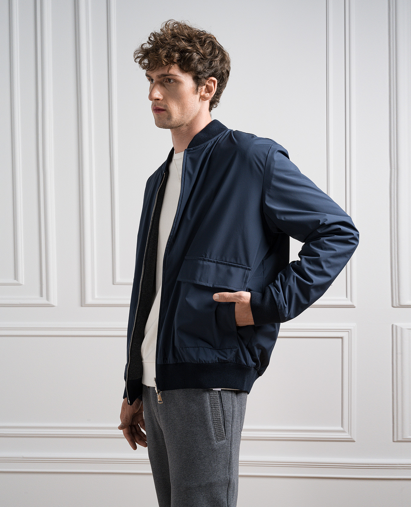 

Blue double-sided bomber jacket Cashmere&Whiskey