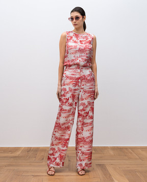 Max Mara Red ZEUS silk pants ZEUS