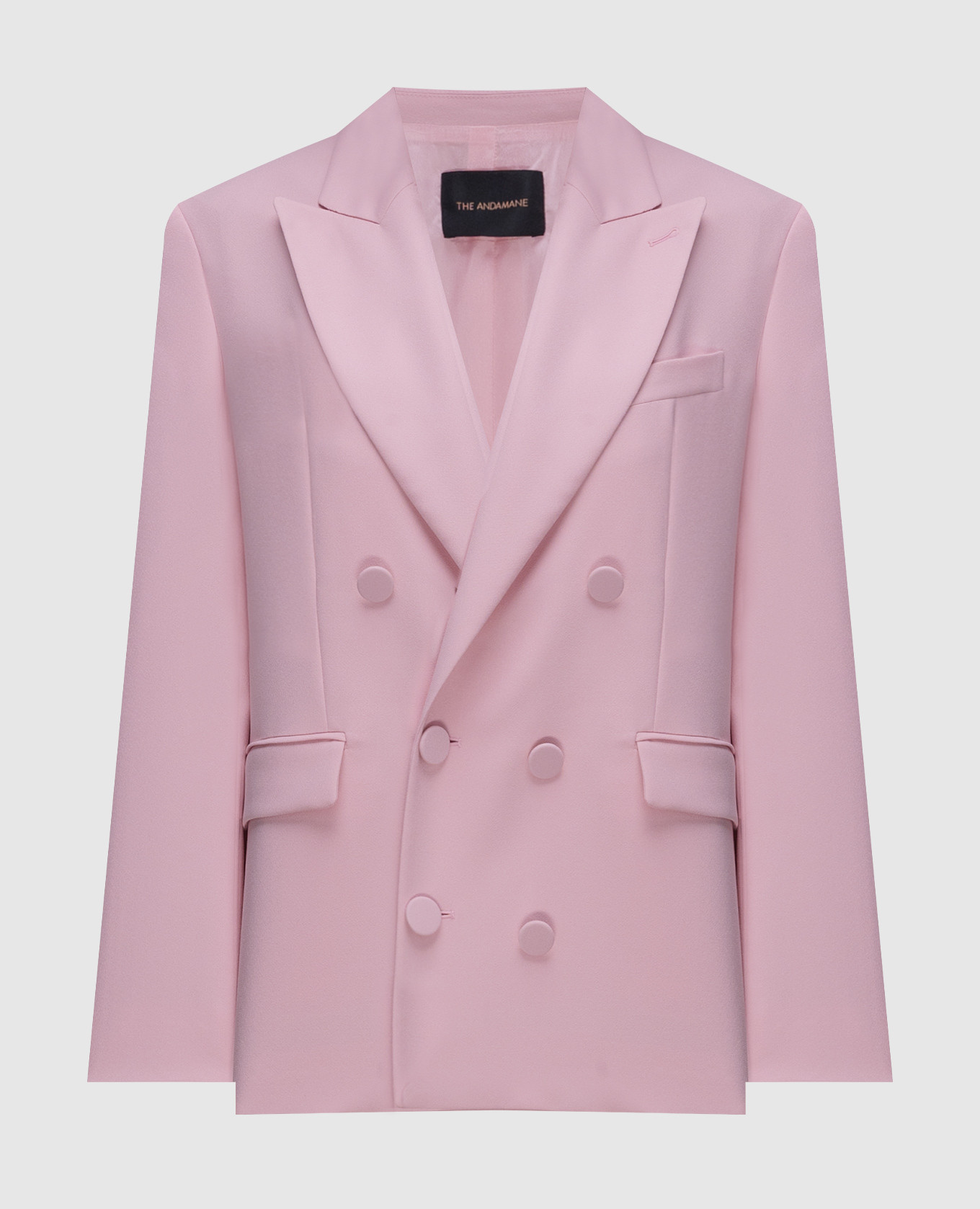 Pink straight-cut double-breasted jacket the andamane