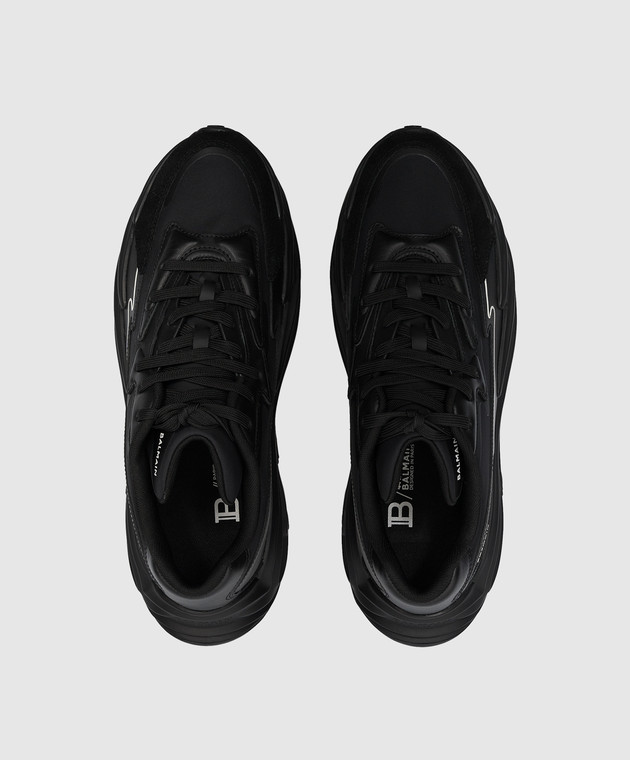 BALMAIN｜SNEAKERS (CM1VI355LLSN 0PA) Balmain - Black Run-Row combination sneakers CM1VI355LLSN