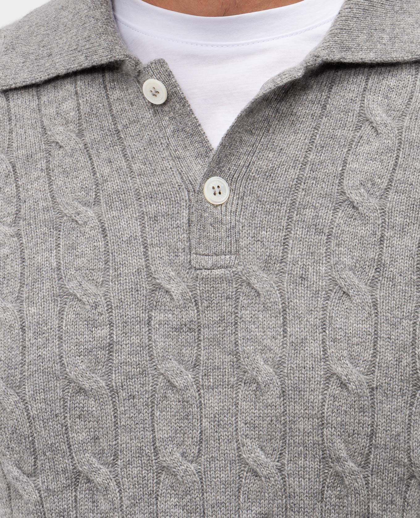

Gray cashmere polo shirt Brunello Cucinelli, Grey