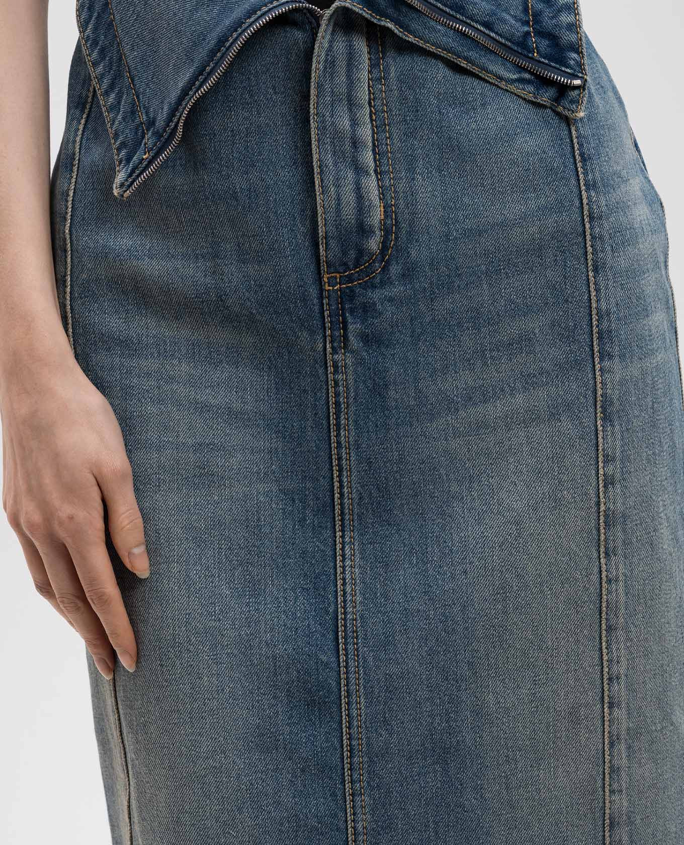 

Blue midi skirt with asymmetric top Alexander McQueen