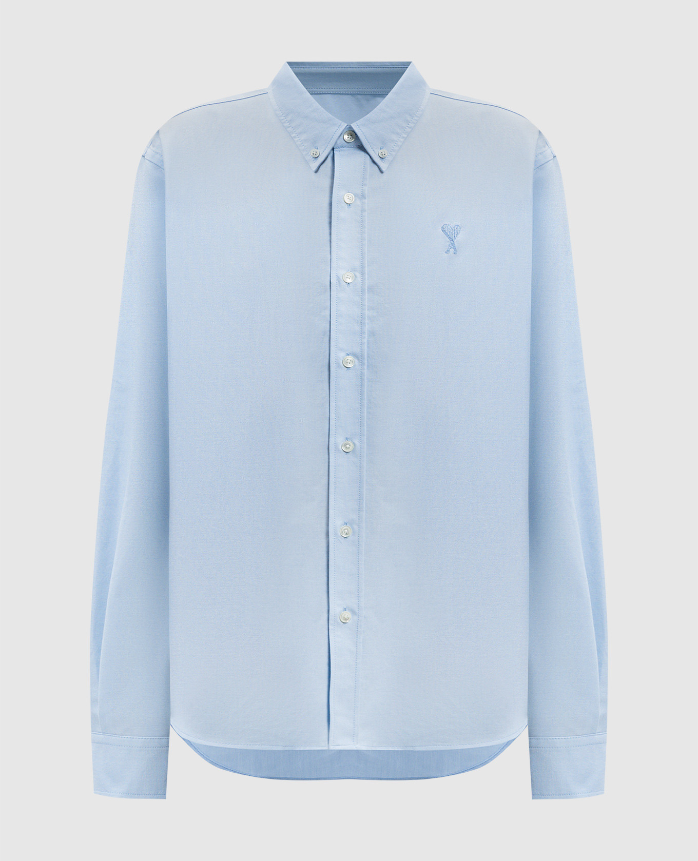 Blue shirt with ami de coeur embroidery ami paris