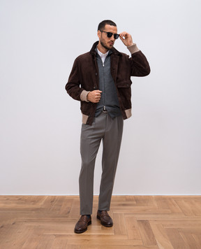 Brunello Cucinelli Khaki pants made of wool M038PE1450