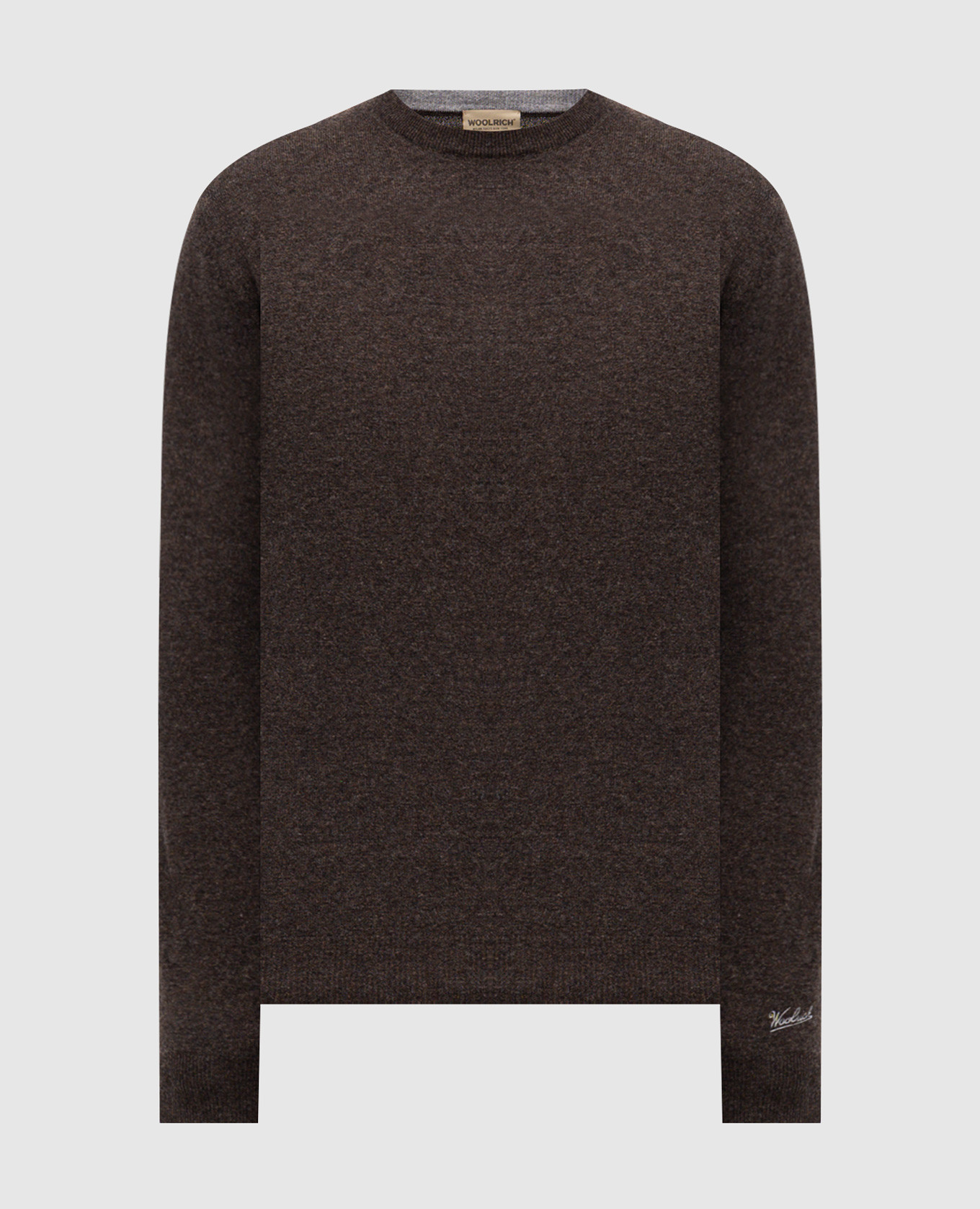 

Brown wool jumper with logo embroidery Woolrich
