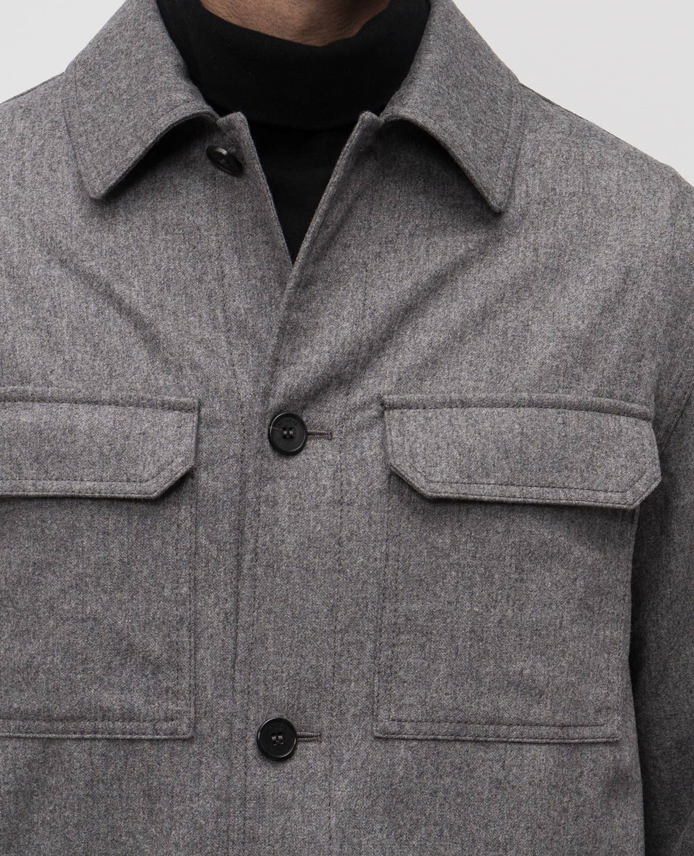 Gray wool and cashmere shirt Slowear 5