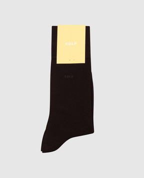 CDLP Brown socks with logo MSO006122201