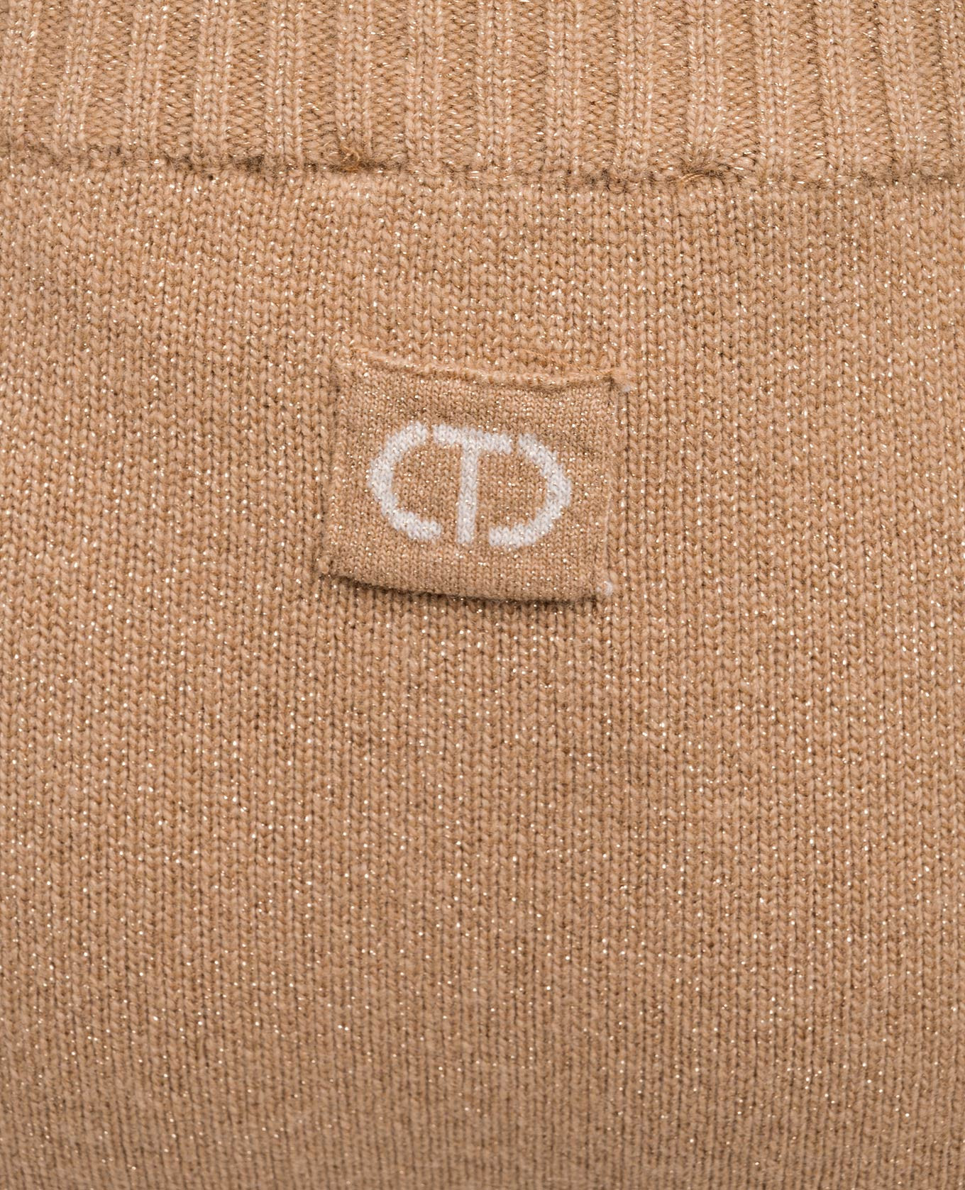 Brown wool and cashmere joggers with lurex Twinset 5