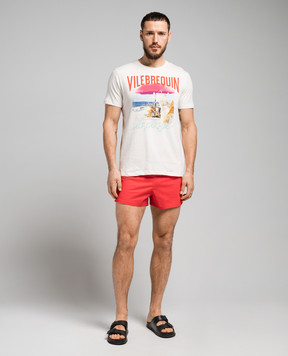 Vilebrequin Red logo swim shorts MANH9E00