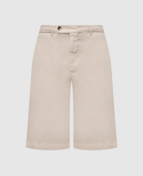 Agnona Beige linen shorts T809U2NUC052