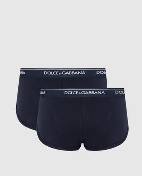 Dolce&Gabbana Set of blue briefs with logo M9C05JONN95