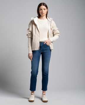 Peserico Beige jumper with sequins S99148F0509110