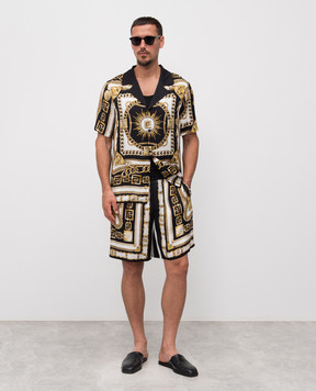 Balmain Black shirt with branded print FH1HN150VI41