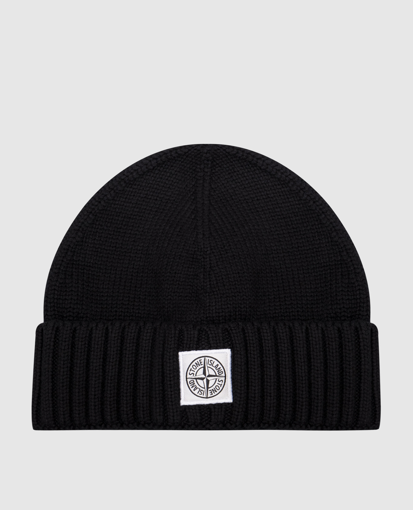 

Children's black cap with logo patch Stone Island, Черный