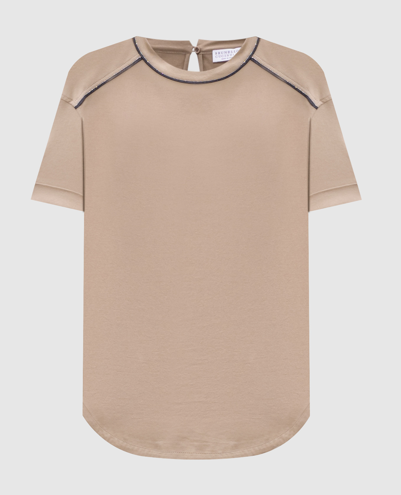

Beige T-shirt with monil chain Brunello Cucinelli