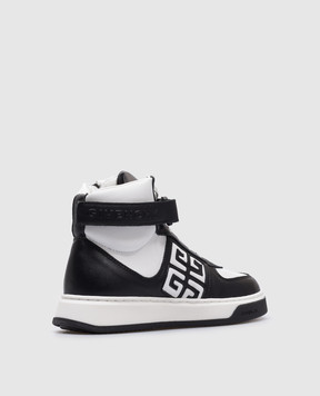 Givenchy Children's black leather high-tops with a logo H30376