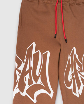Sprayground Children's brown insulated joggers Graffiti SPY1326GBRW