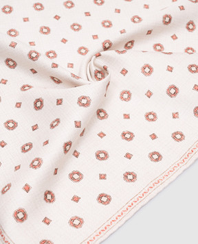Brunello Cucinelli Beige printed silk pachet scarf MR8900091
