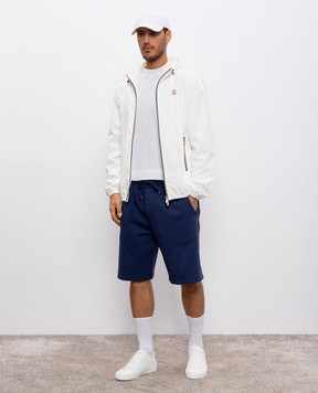Brunello Cucinelli White windbreaker with logo emblem MM49A7440G