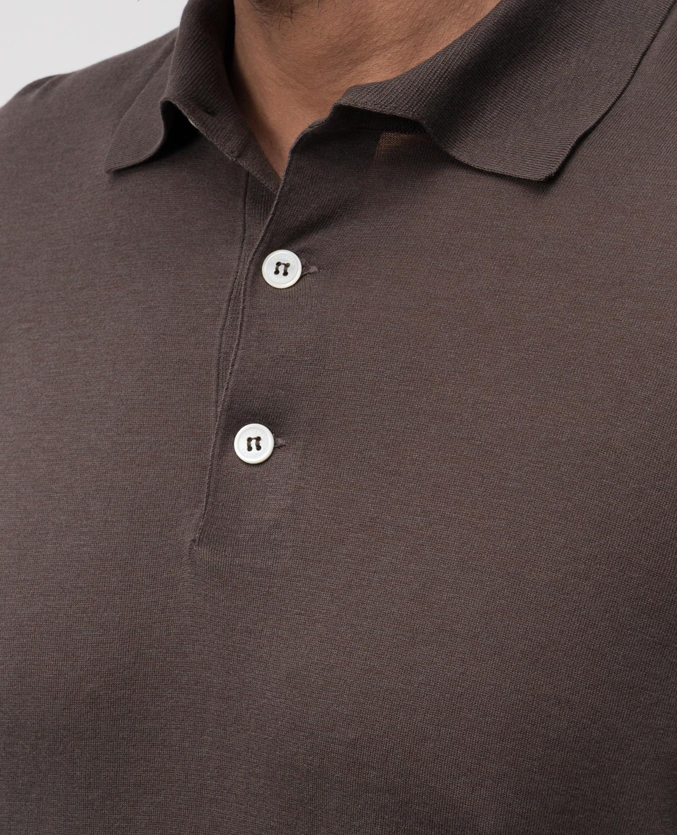 

Brown silk polo shirt Brunello Cucinelli