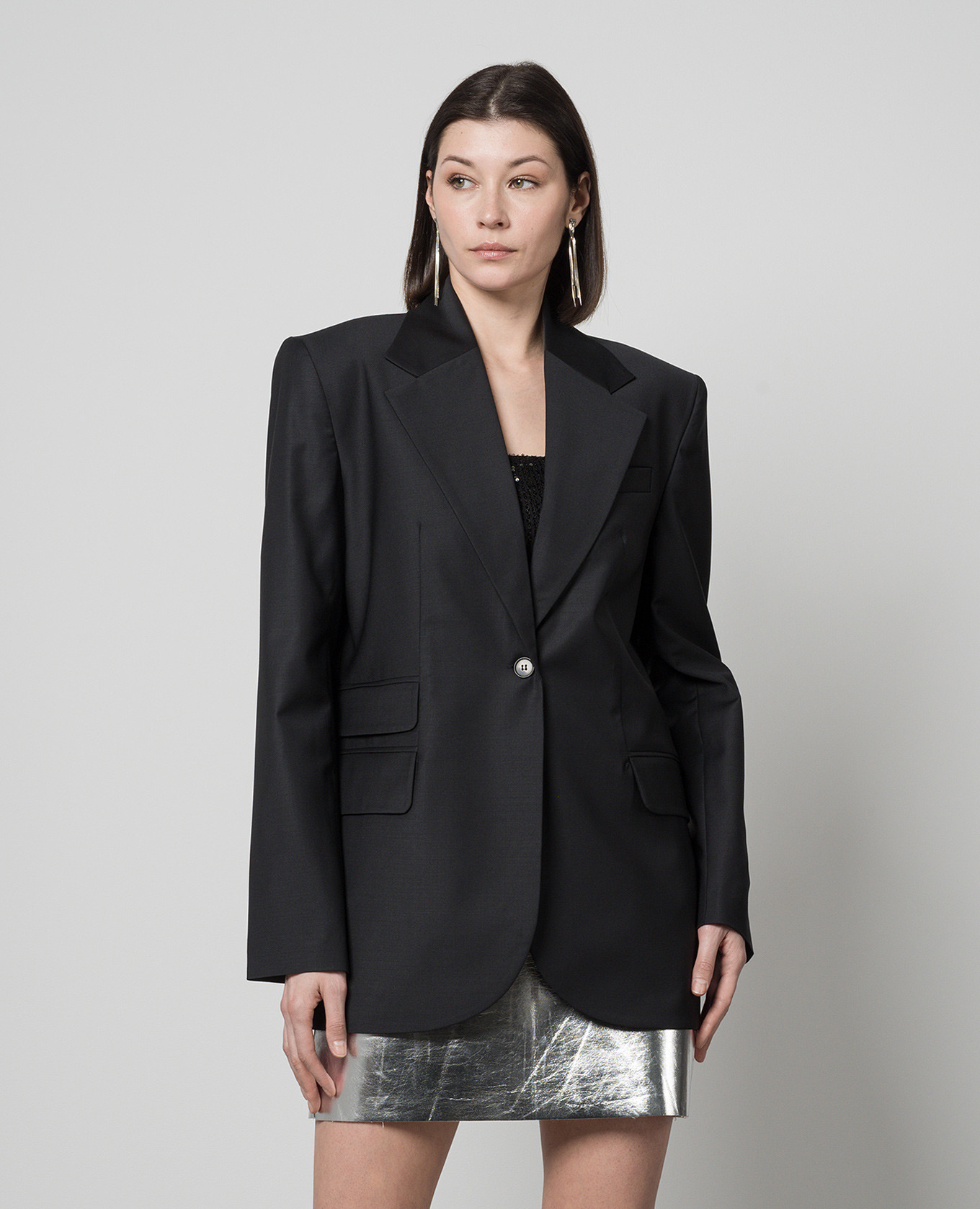 

Black jacket with wool Materiel