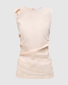 PROENZA SCHOULER Anoushka yellow top with linen WL2524580AC154